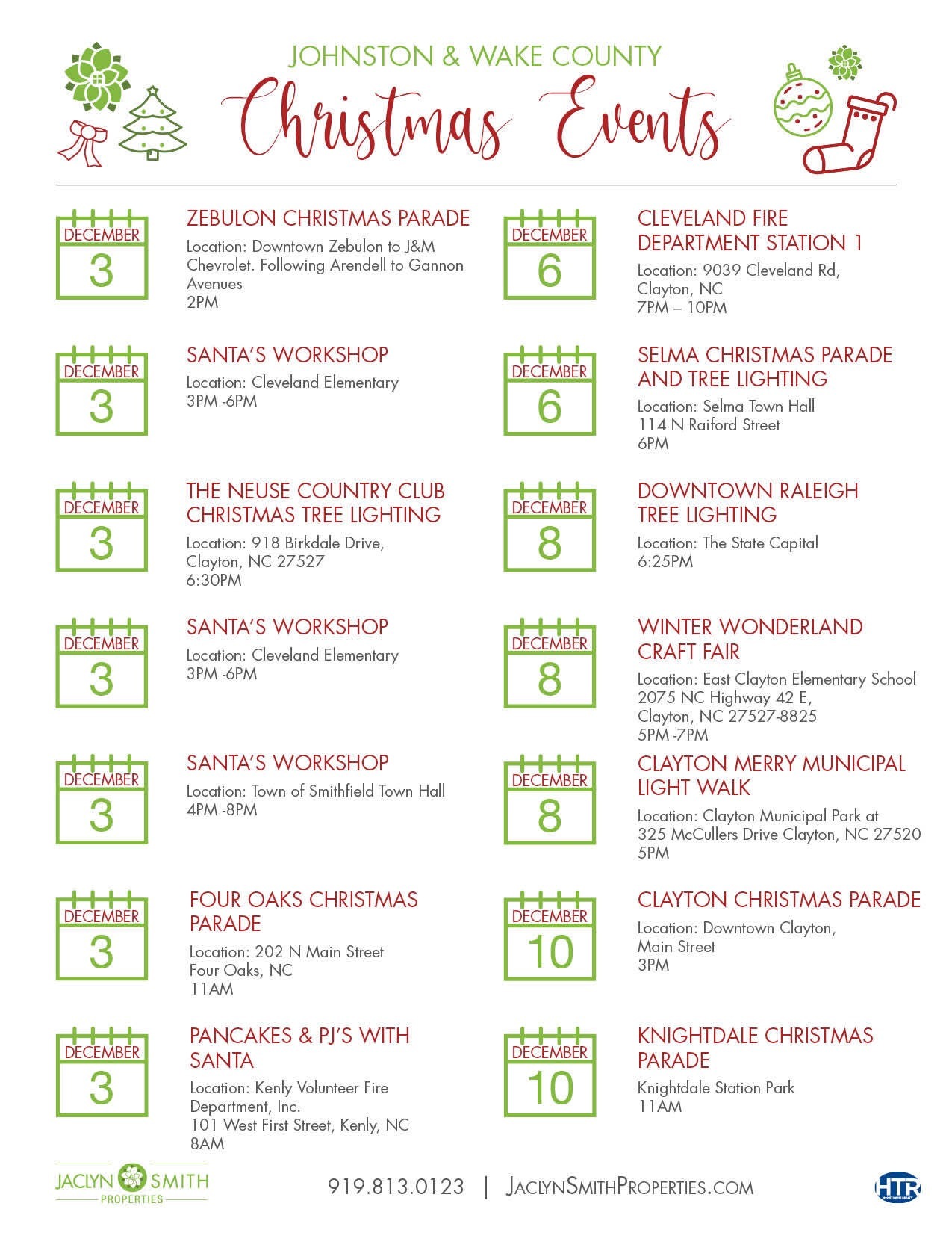 Events calendar December